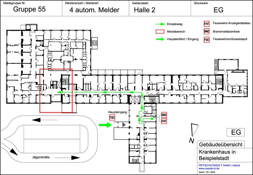 Muster einer Feuerwehrlaufkarte